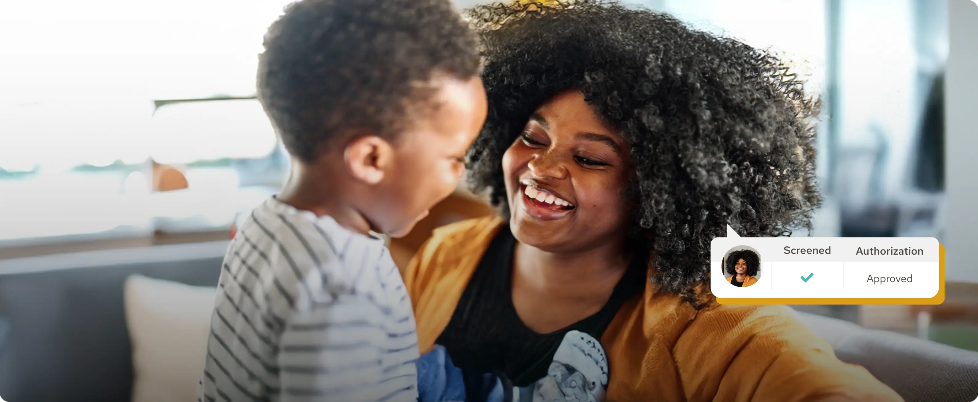 A mother and child smiling and bonding